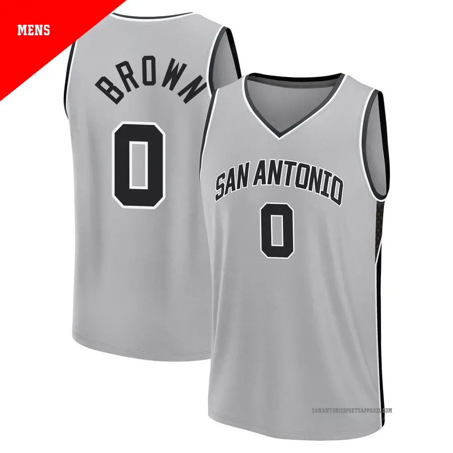 ＃0 Men's Maliq Brown San Antonio Spurs 2024/25 Fast Break Silver Statement Edition Jersey