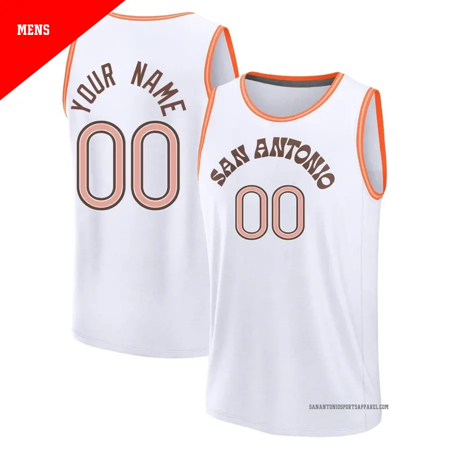 ＃00 Men's Custom San Antonio Spurs 2023/24 Fast Break White City Edition Jersey
