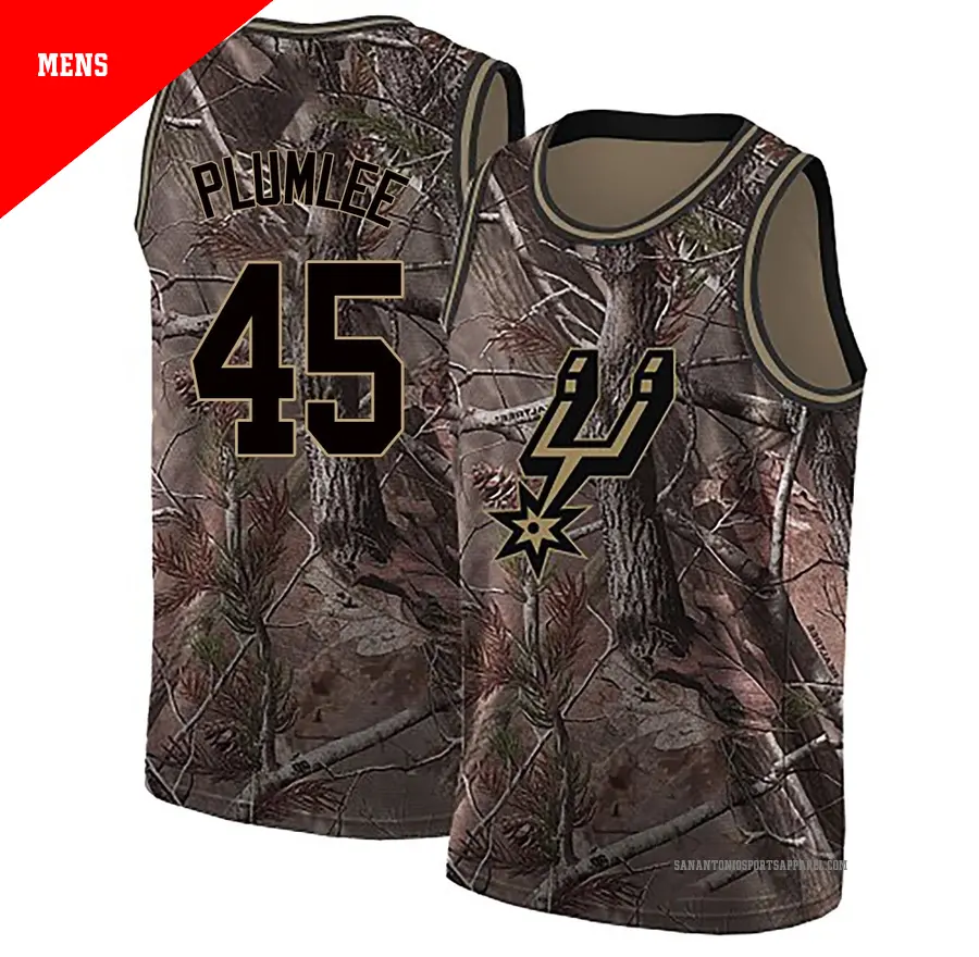 ＃45 Men's Mason Plumlee San Antonio Spurs Camo Swingman Realtree Collection Jersey