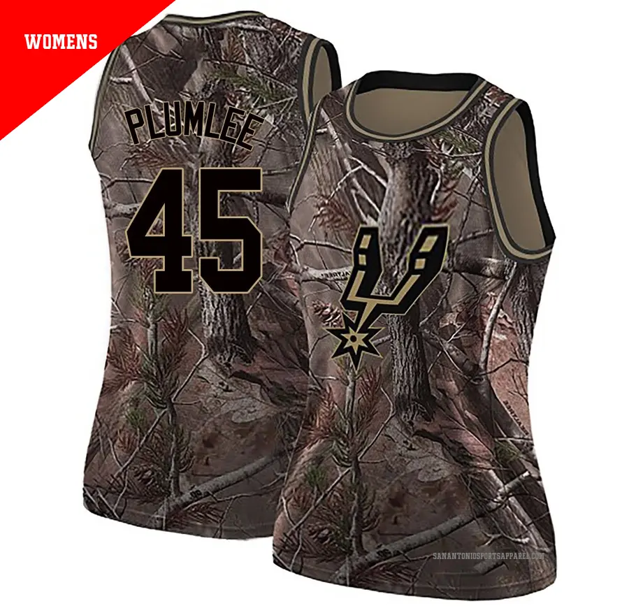 ＃45 Women's Mason Plumlee San Antonio Spurs Camo Swingman Realtree Collection Jersey