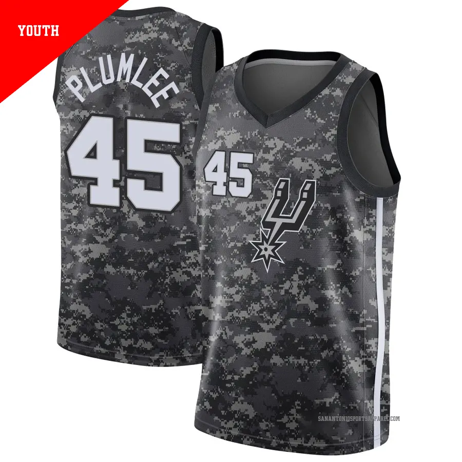 ＃45 Youth Mason Plumlee San Antonio Spurs Black Swingman JerseyCity Edition